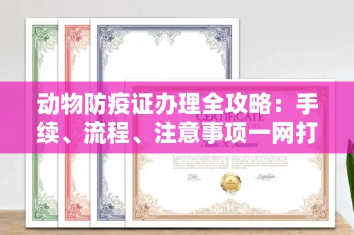 南昌动物防疫证办理全攻略:手续、流程、注意事项一网打尽